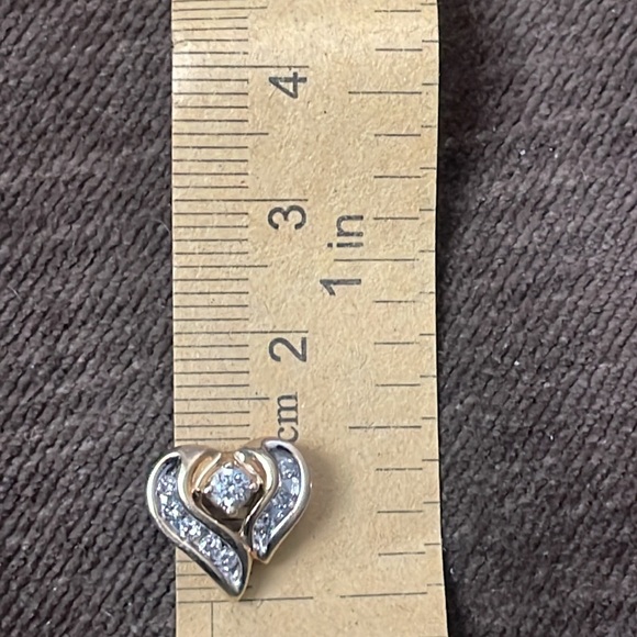 Real DIAMOND 10K PENDANT Yellow Gold 1/4 Carat Heart Shaped Fine Jewelry - Picture 15 of 16